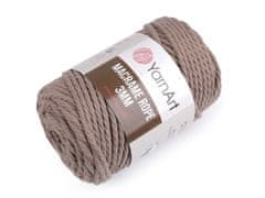 Kraftika 1ks (768) béžová tm. pletací příze macrame rope 3mm 250g