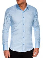 OMBRE Pánská slim-fit košile s dlouhým rukávem K504 - blankytně modrá - XL