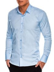 OMBRE Pánská slim-fit košile s dlouhým rukávem K504 - blankytně modrá - L
