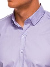 OMBRE Pánská slim-fit košile s dlouhým rukávem K504 - vřesová - S