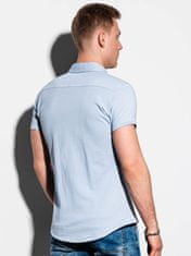 OMBRE Pánská košile s krátkým rukávem K541 - nebesky modrá - M