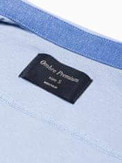 OMBRE Pánská košile s krátkým rukávem K541 - nebesky modrá - XL