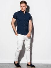 OMBRE Pánská košile s krátkým rukávem K541 - námořnická modrá - M