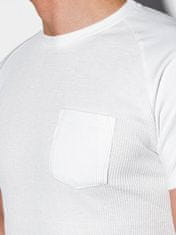 OMBRE Pánské tričko bez potisku S1182 - bílá - M