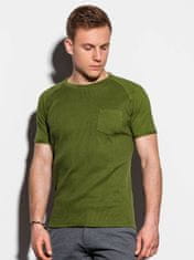 OMBRE Pánské tričko bez potisku S1182 - olivová - XL