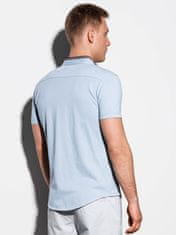 OMBRE Pánská košile s krátkým rukávem K543 - nebesky modrá - M