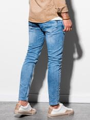 OMBRE Pánské riflové kalhoty SKINNY FIT P1007 - světle nebesky modrá - M