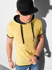 OMBRE Ombre Pánské tričko s kapucí S1376 - žlutá - XXL