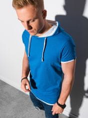 OMBRE Ombre Pánské tričko s kapucí S1376 - nebesky modrá - M