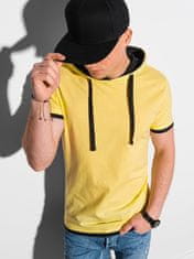 OMBRE Ombre Pánské tričko s kapucí S1376 - žlutá - XXL