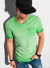 OMBRE Ombre Pánské tričko bez potisku S1388 - zelená - M