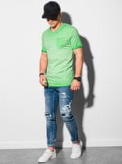 OMBRE Ombre Pánské tričko bez potisku S1388 - zelená - S
