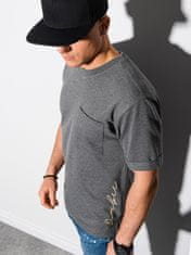 OMBRE Ombre Pánské tričko s potiskem S1371 - černá - XL