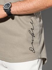 OMBRE Ombre Pánské tričko s potiskem S1387 - popelavá - L