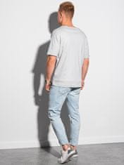 OMBRE Ombre Pánské tričko bez potisku S1386 - světle šedá - XL