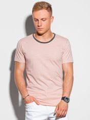 OMBRE Ombre Pánské tričko bez potisku S1385 - broskvová - XL