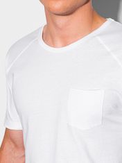 OMBRE Ombre Pánské tričko bez potisku S1384 - bílá - XL