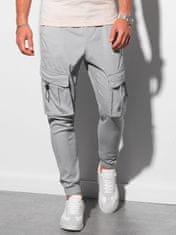 OMBRE Ombre Pánské jogger kalhoty P1026 - šedá - XL