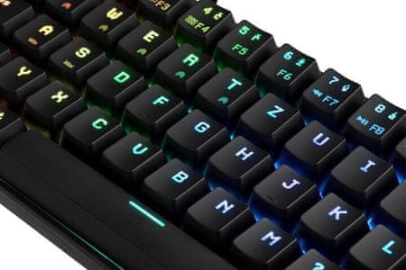 CZC Halfling, Cherry MX Silent Red, CZ (CZCGK750SB) mechanická herná klávesnica RGB podsvietenie bluetooth drôtová, kompaktná nkey rollover