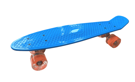 Pennyboard s LED kolečky, 56 cm LIGHT BLUE/ORANGE S-162