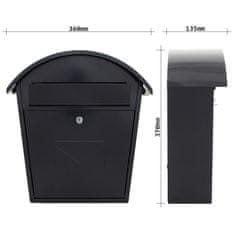 Rottner Jesolo poštovní schránka černá | Cylindrický zámek | 36 x 38 x 13.5 cm