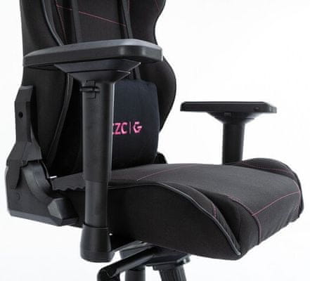 CZC Enchantress, čierna/ružová (CZCGX300) nastaviteľná výška sedacej plochy ergonomické tvarovanie a polstrovanie