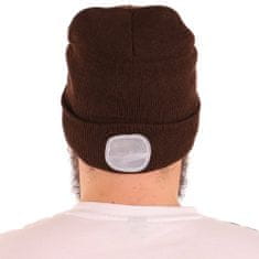SIXTOL Čepice s čelovkou 180lm, nabíjecí, USB, univerzální velikost, bavlna/PE, hnědá