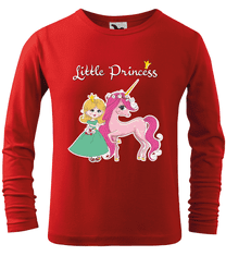 Hobbytriko Tričko s jednorožcem - Little Princess (dlouhý rukáv) Barva: Malinová (63), Velikost: 10 let / 146 cm, Délka rukávu: Dlouhý rukáv