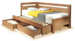 Bezvapostele Rozkládací postel s úložným prostorem TANDEM KLASIK levá, 90x200, dub bardolino