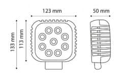 TT Technology Profi pracovní LED světlo hranaté, 9 LED diod (typ TT.13227)