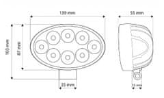 TT Technology Pracovní LED světlo oválné, 8 LED diod (typ TT.13225)