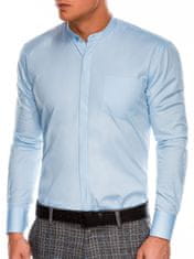 OMBRE Ombre Pánská elegantní košile s dlouhým rukávem K586 - blankytná - S