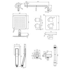 Omnires PARMA SYSPM11GR Podomítkový sprchový set s termostatickou baterií, grafit - Omnires