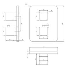 Omnires PARMA PM7436GR Vanová/sprchová termostatická baterie, grafit - Omnires