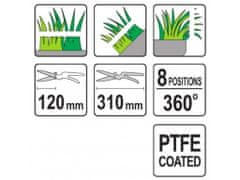 YATO Nůžky na trávu 310 mm 8 pozic (360°)