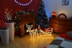 Greatstore Světelná LED dekorace vánoční sob - 140 cm, teple bílý