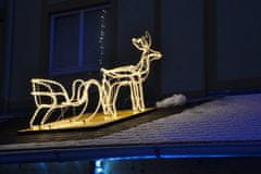 Greatstore Světelná LED dekorace vánoční sob - 140 cm, teple bílý