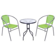 ST LEISURE EQUIPMENT Balkonová souprava BRENDA, zelená, stůl 72x59 cm, 2x židle 60x71 cm