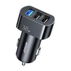 Joyroom Fast Car Charger autonabíječka 3x USB QC 4.5A 38W, černá