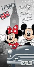 Jerry Fabrics Osuška Mickey a Minnie v Londýně 70/140
