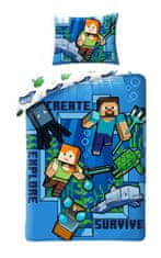 Halantex Bavlněné povlečení Minecraft modré 140 x 200 cm