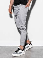 OMBRE Pánské jogger kalhoty P908 - světle šedá - M