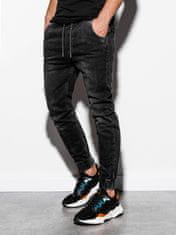 OMBRE Pánské riflové jogger kalhoty P907 - černá - XL
