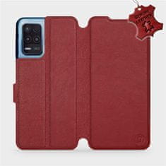 Mobiwear Luxusní kožené flip pouzdro na mobil Realme 8 5G - Tmavě červené - L_DRS Dark Red Leather