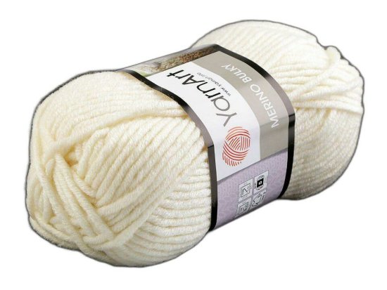 Kraftika 1ks (502) krémová sv. pletací příze merino bulky 100g