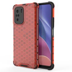 OEM Honeycomb pancéřové pouzdro se silikonovým rámem pro Xiaomi Poco F3 / Mi 11i red