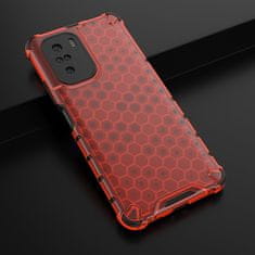 OEM Honeycomb pancéřové pouzdro se silikonovým rámem pro Xiaomi Poco F3 / Mi 11i red