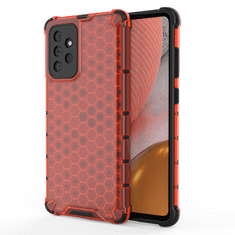 OEM Honeycomb pancéřové pouzdro se silikonovým rámem pro Samsung Galaxy A72 / A72 5G red