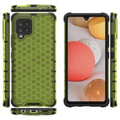 OEM Honeycomb pancéřové pouzdro se silikonovým rámem pro Samsung Galaxy A42 5G green