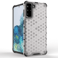 OEM Honeycomb pancéřové pouzdro se silikonovým rámem pro Samsung Galaxy S21 PLUS 5G transparent